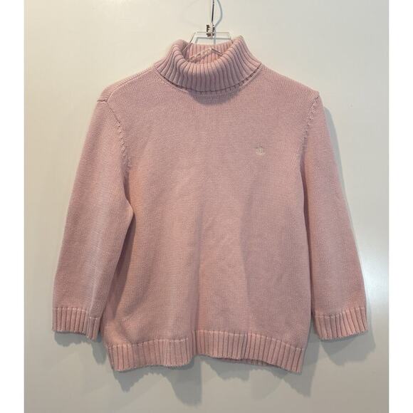 Lauren‎ Ralph Lauren Pink Cotton Turtleneck Sweater Womens Size Medium (1311) - Picture 1 of 5